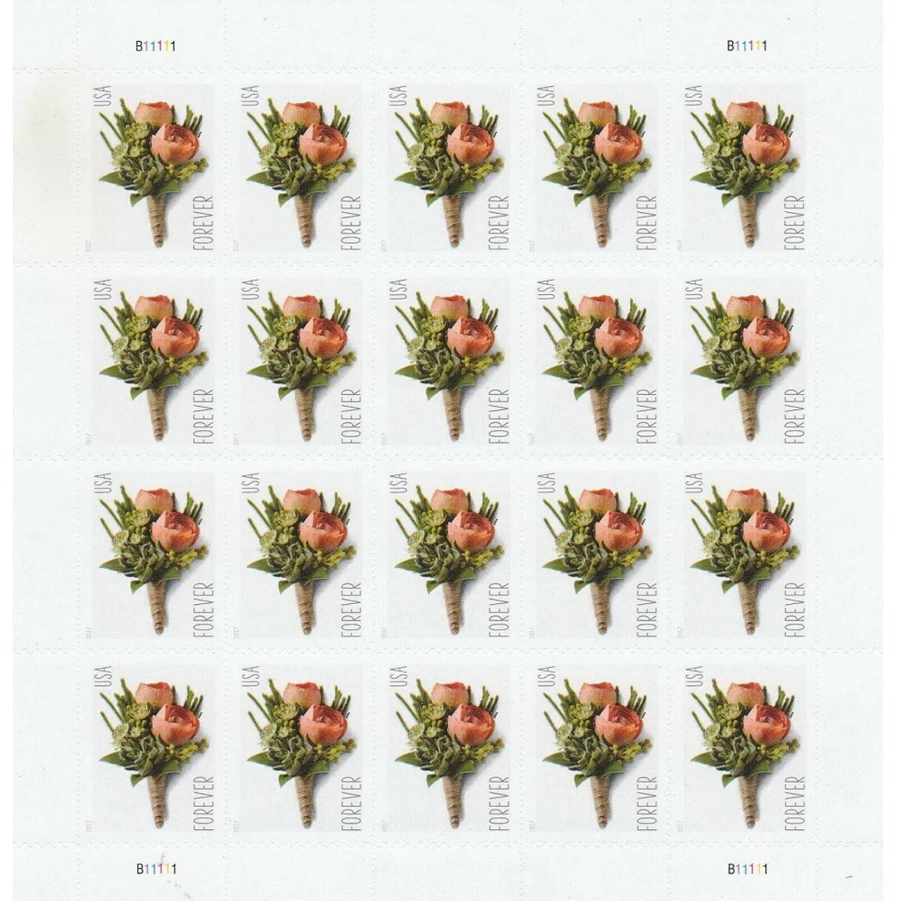 Forever Stamps 2017 Boutonniere-Wedding Invitation, First-Class Postage