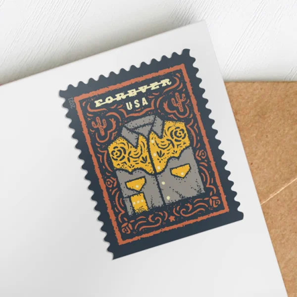 Forever Stamps 2021 Western Wear-Americana Style Collection, First-Class Postage