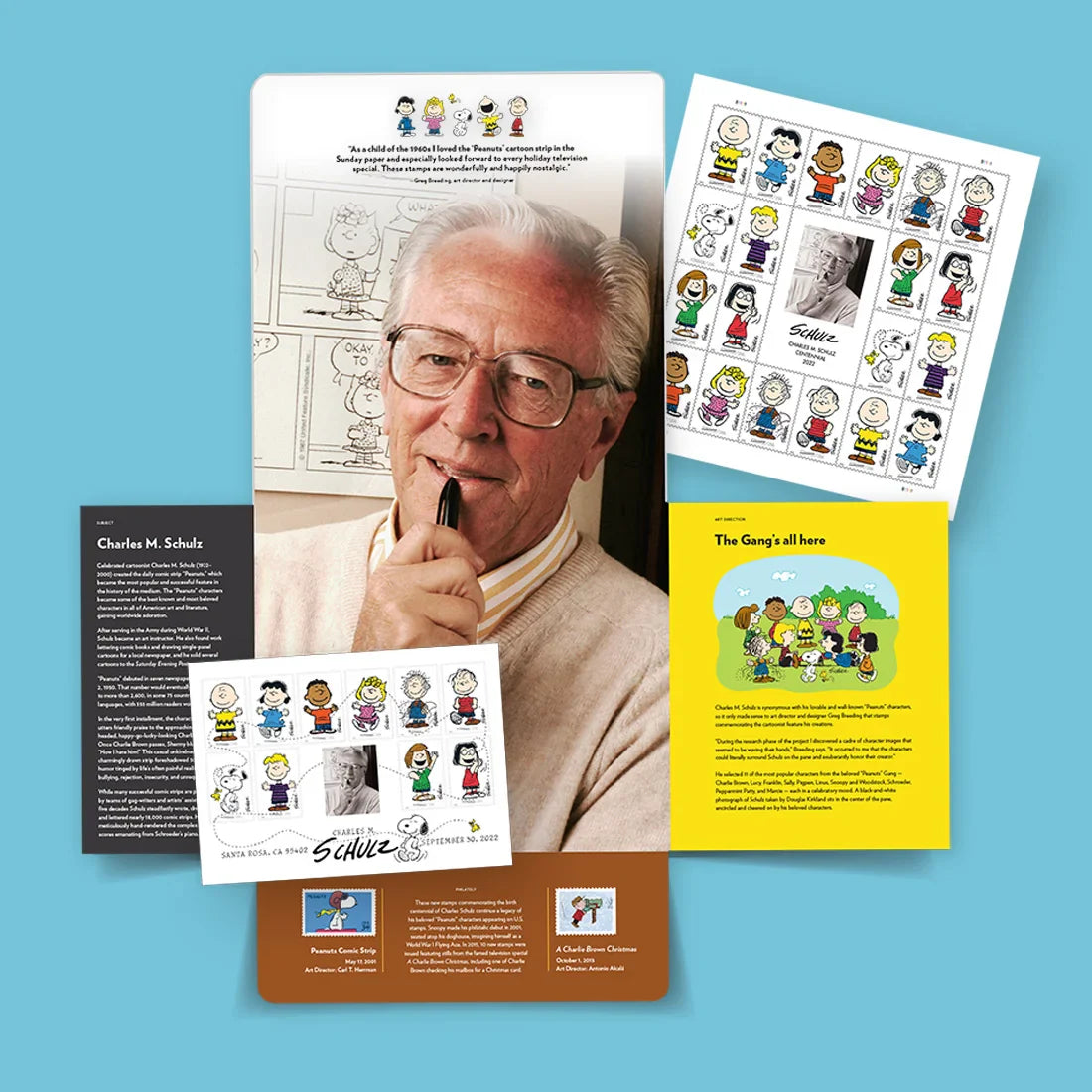 Forever Stamps 2022 Charles M. Schulz-Peanuts Cartoon Characters, First-Class Postage