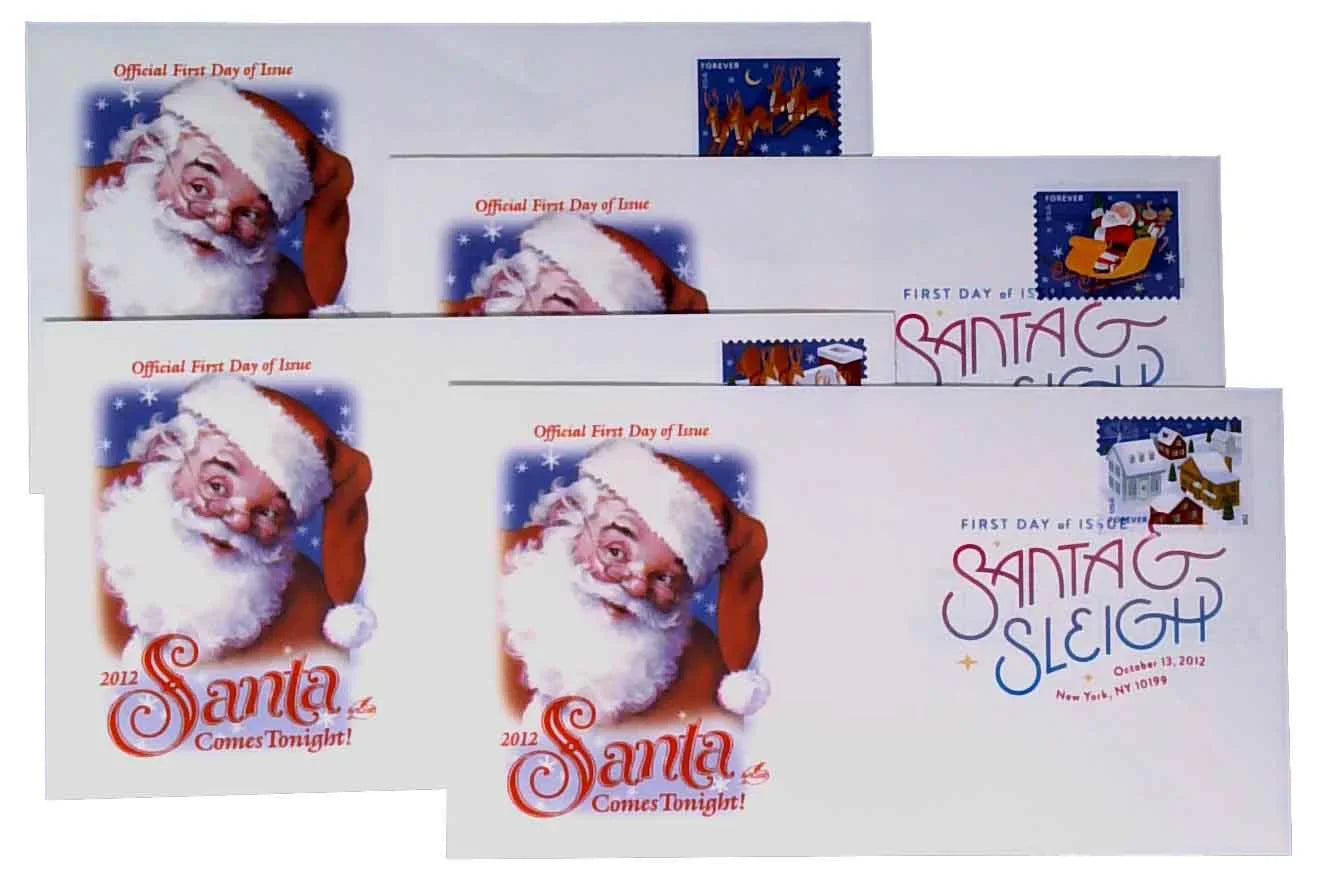 Forever Stamps 2021 Santa and Sleigh-Holiday Celebration, First-Class Postage