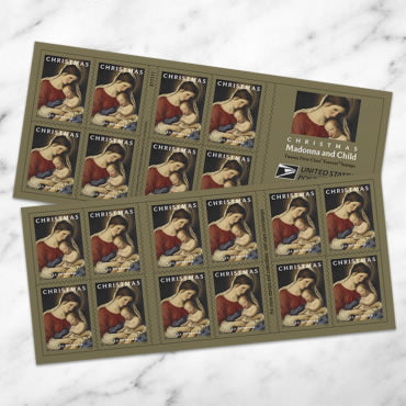 Forever Stamps 2024 Christmas Madonna and Child-Holiday Celebration, First-Class Postage