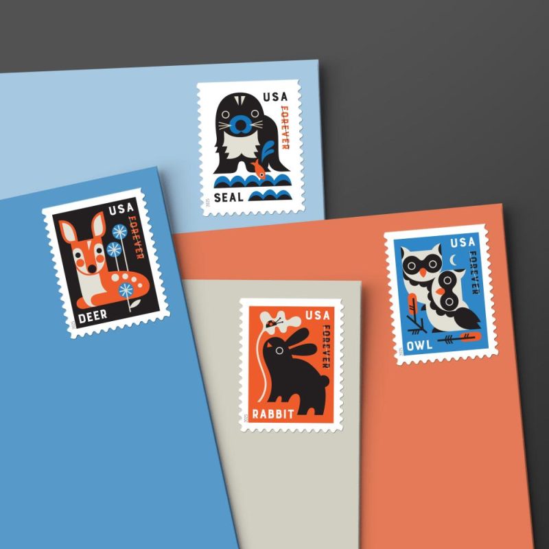 Forever Stamps 2025 Baby Wild Animals-Nature Series, First-Class Postage