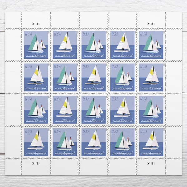 Postcard Rate Stamps 2023 Sailboats-Nautical Theme, Postcard Rate