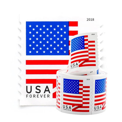 Flag Forever Stamps-100 Rolls Coil (Self-Adhesive)-10,000 Stamps