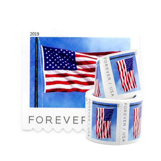 Bulk Flag Forever Stamps – 500 Rolls / 50,000 Self-Adhesive Coil Stamps