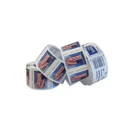 Flag Forever Stamps-50 Rolls Coil (Self-Adhesive)-5000 Stamps