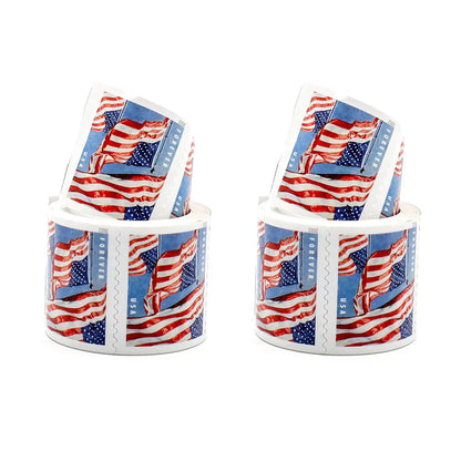 Flag Forever Stamps-50 Rolls Coil (Self-Adhesive)-5000 Stamps