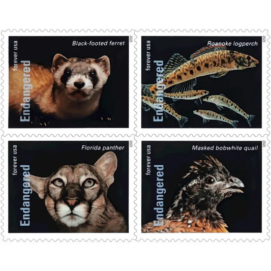 Forever Stamps 2023 Endangered Species-Wildlife Conservation, First-Class Postage