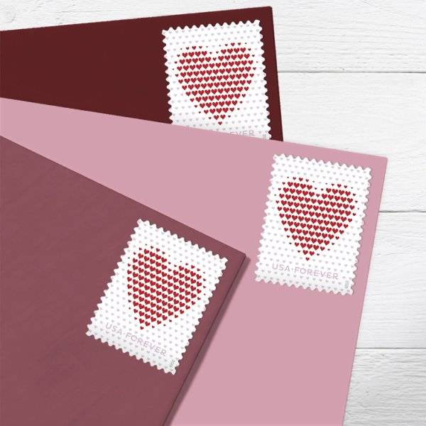 Forever Stamps 2020 Made of Hearts-Love Message, First-Class Postage