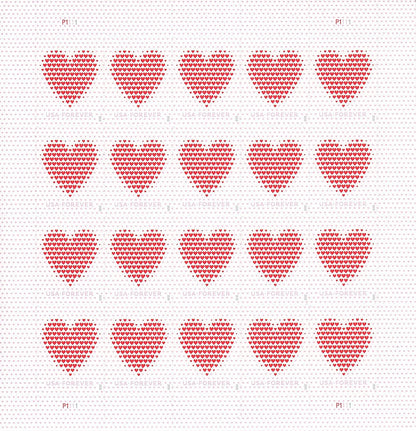 Forever Stamps 2020 Made of Hearts-Love Message, First-Class Postage
