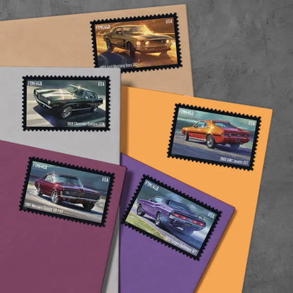 Forever Stamps 2022 Pony Cars-Classic Muscle Cars Collection, First-Class Postage