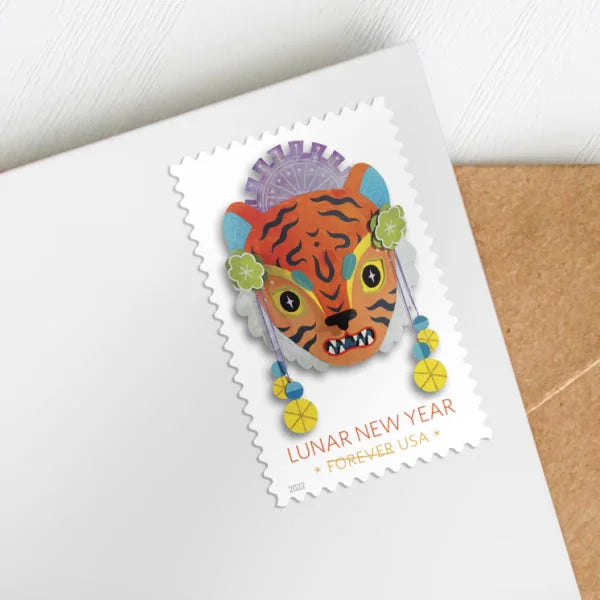Forever Stamps 2022 Lunar New Year-Year of the Tiger, Holiday Celebration, First-Class Postage