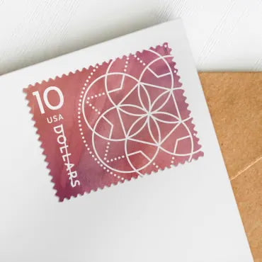 $10 Stamps 2023 Floral Geometry-Art Collection, High Value Postage