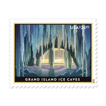 Priority Mail Express Stamps 2020 Grand Island Ice Caves-Nature Series, $26.35 Postage