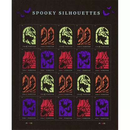 Forever Stamps 2019 Spooky Silhouettes-Halloween Holiday, First-Class Postage