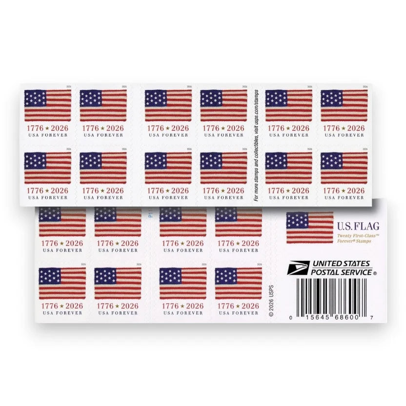 Forever Stamps 2026 U.S. Flag – 250th Anniversary, First-Class Postage