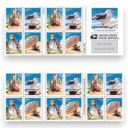 Forever Stamps 2026 A Day at the Beach – Seasonal Celebration, First-Class Postage
