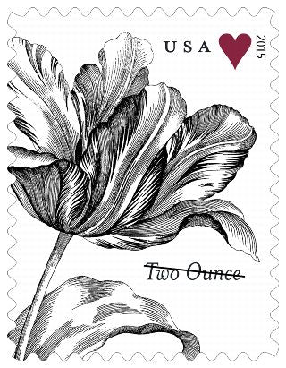 Two-Ounce Stamps 2015 Tulip-Wedding Invitation, First-Class Postage