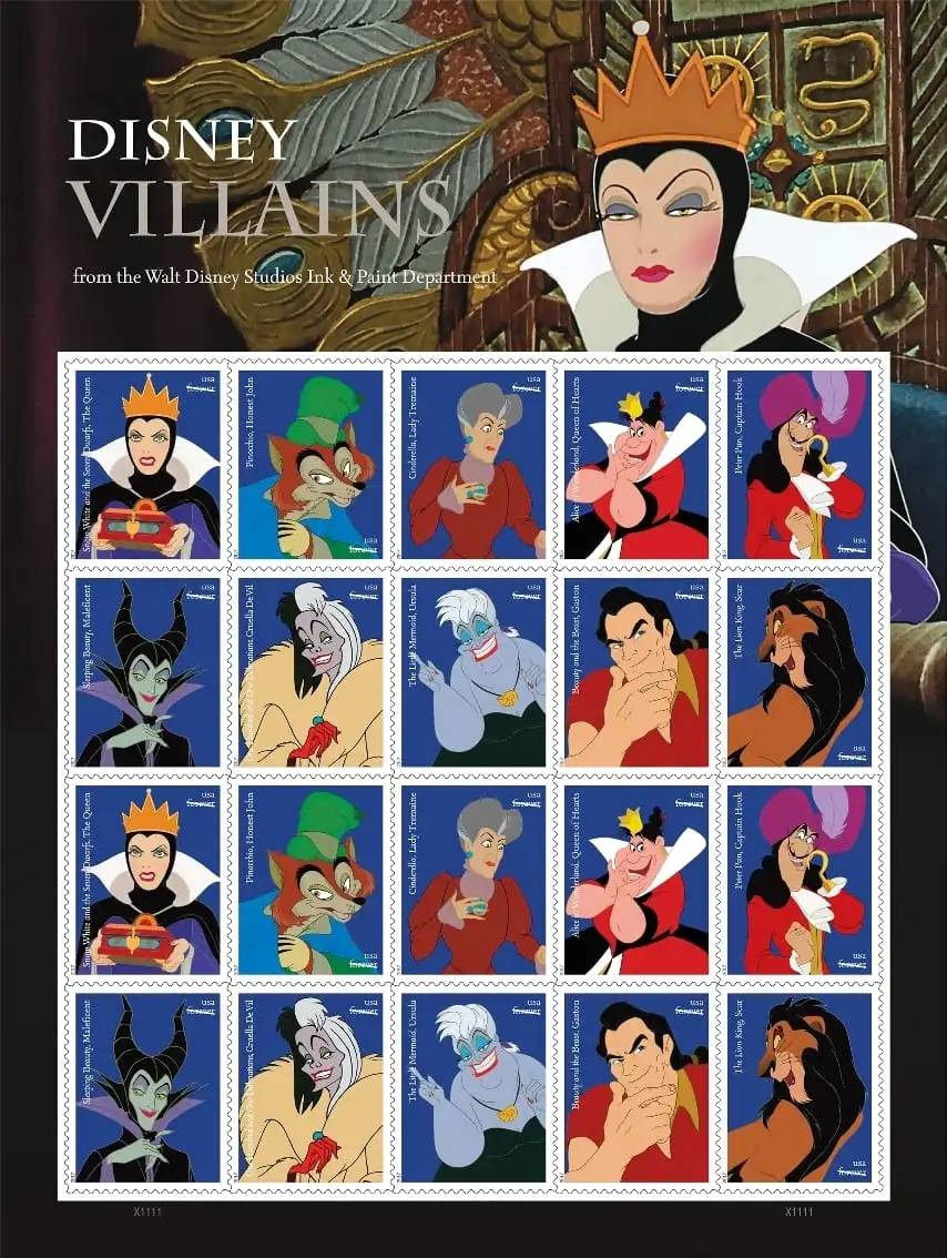 Forever Stamps 2017 Disney Villains-Animated Classics Collection, First-Class Postage