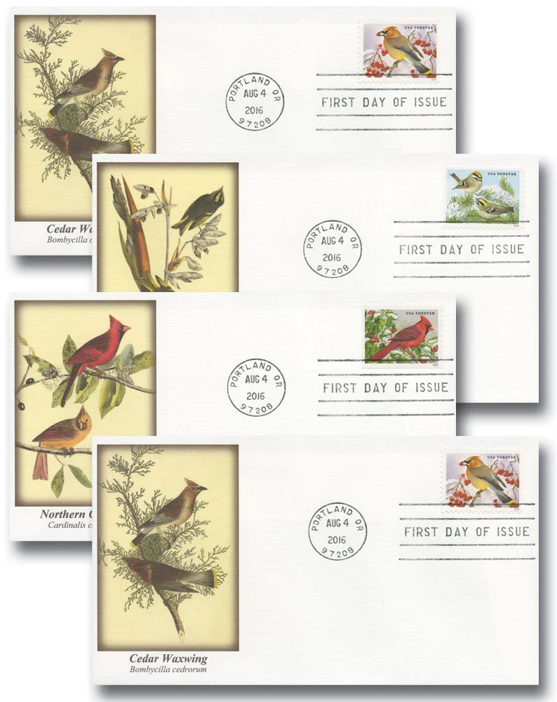 Forever Stamps 2016 Songbirds in Snow-Seasonal Wildlife, First-Class Postage