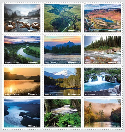 Forever Stamps 2019 Wild and Scenic Rivers-Natural Beauty Series, First-Class Postage