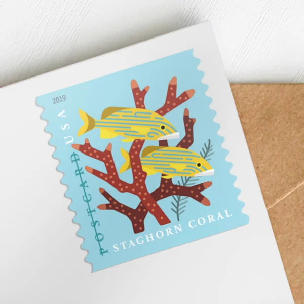 Postcard Rate Stamps 2019 Coral Reefs-Marine Life Series, Postcard Rate