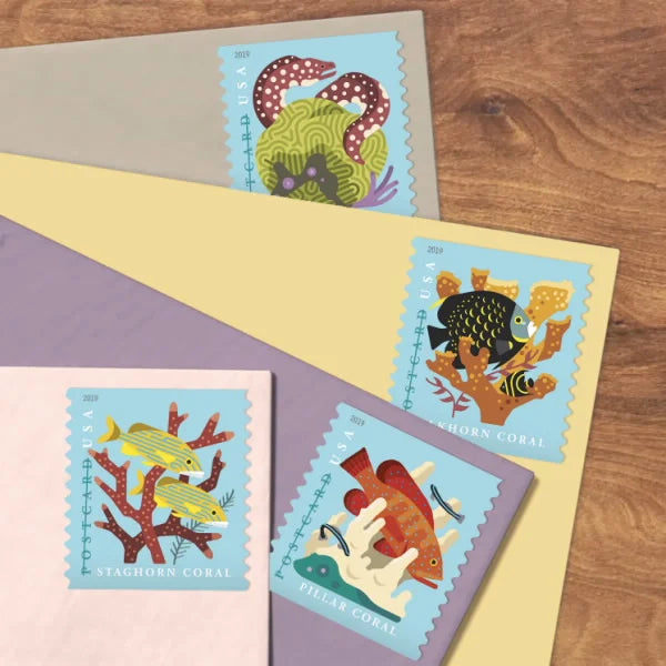 Postcard Rate Stamps 2019 Coral Reefs-Marine Life Series, Postcard Rate