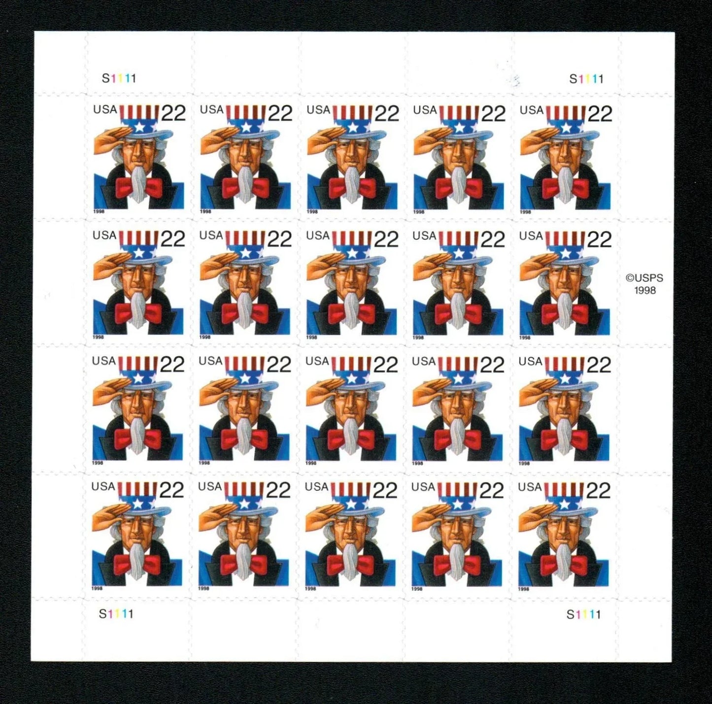 22¡é Stamps 1998 Uncle Sam-Patriotic Symbol, First-Class Postage