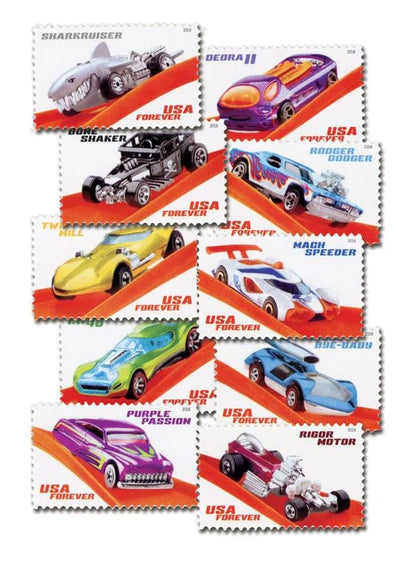 Forever Stamps 2018 Hot Wheels-Classic Toys Series, First-Class Postage
