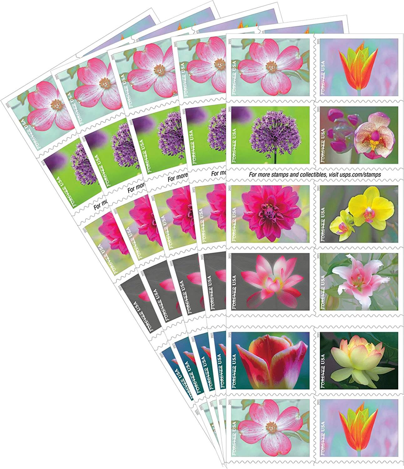 Forever Stamps 2021 Garden Beauty-Nature Series, First-Class Postage