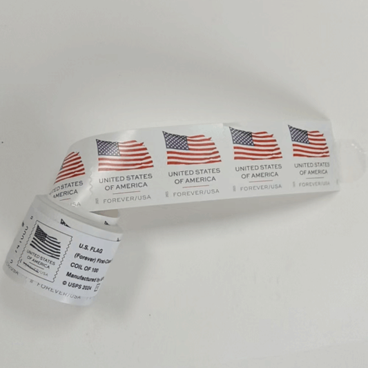 Bulk Flag Forever Stamps – 1000 Rolls / 100,000 Self-Adhesive Coil Stamps