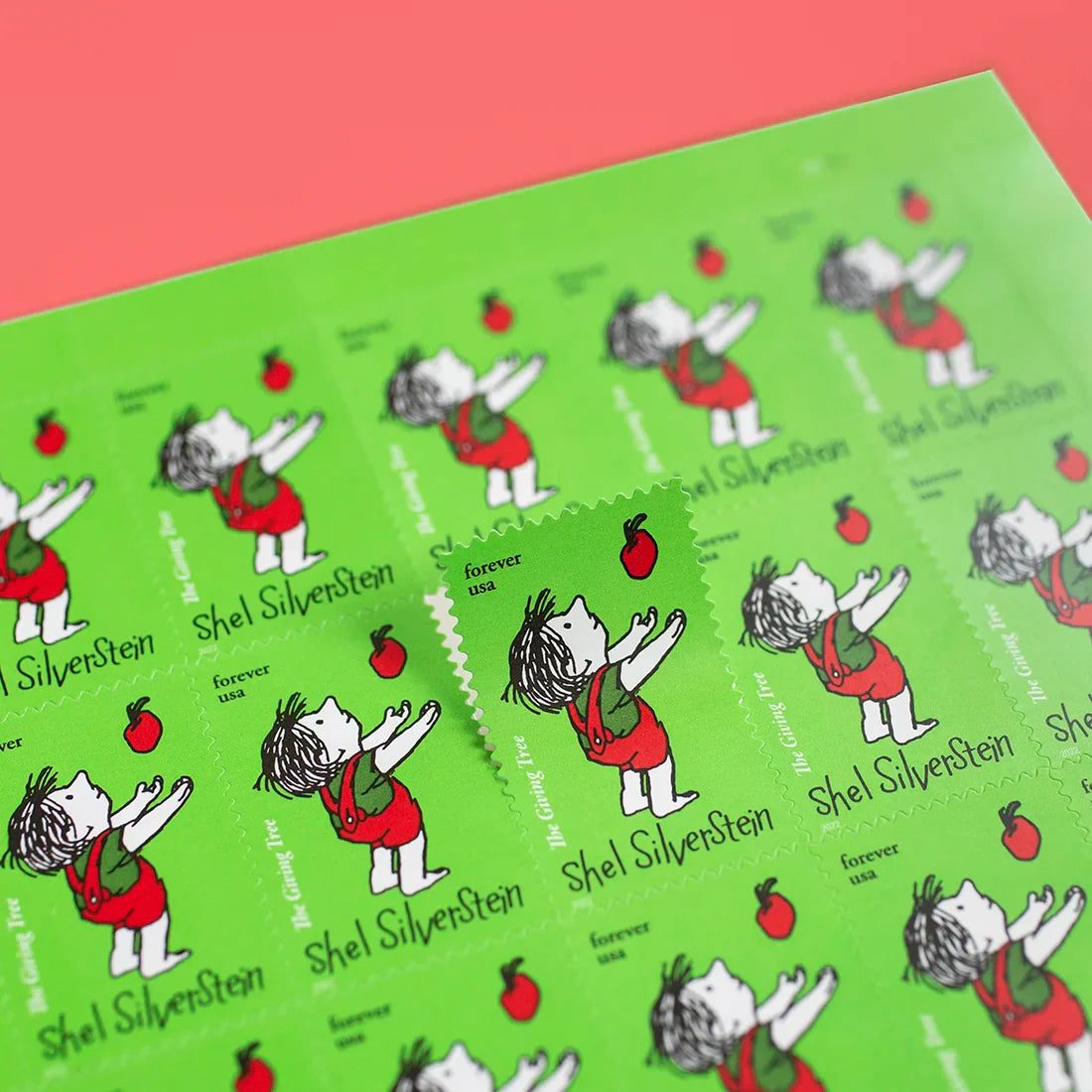 Forever Stamps 2022 Shel Silverstein-The Giving Tree Literary Tribute, First-Class Postage