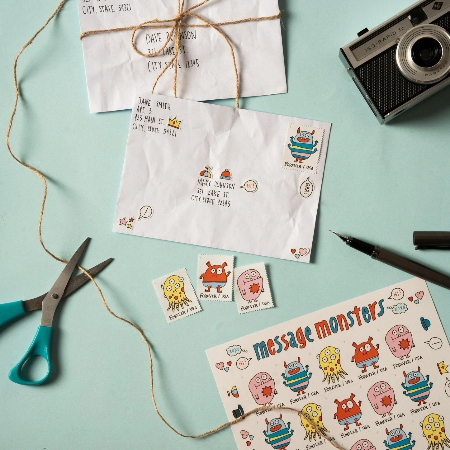 Forever Stamps 2021 Message Monsters-Whimsical Cartoon Designs, First-Class Postage