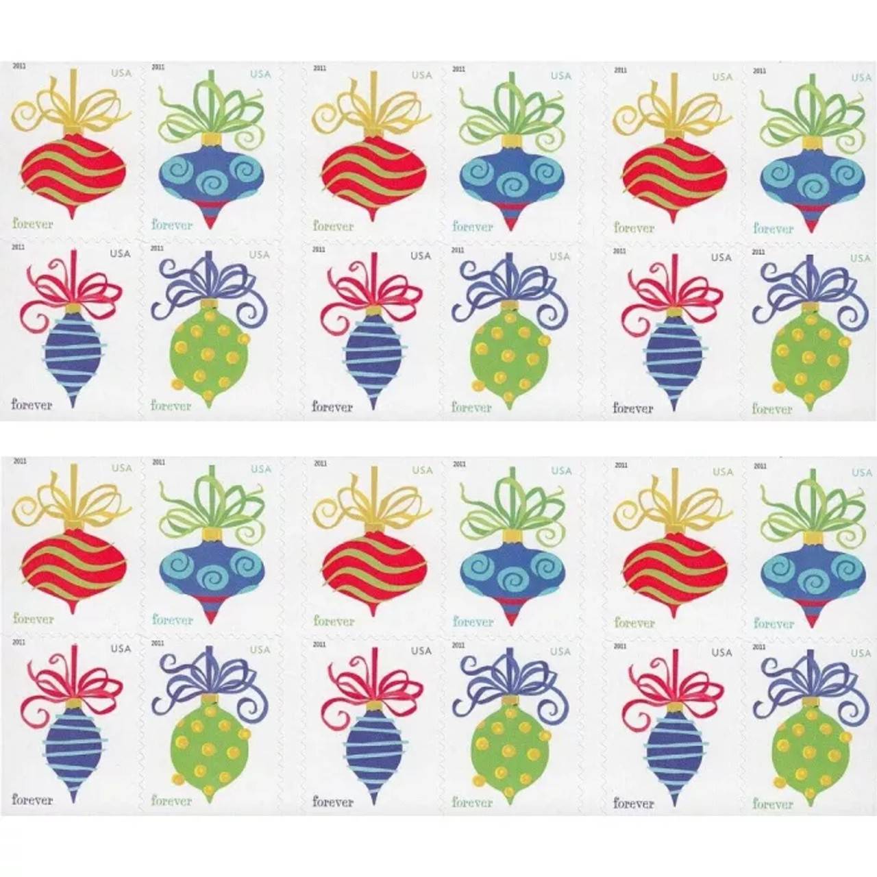 Forever Stamps 2011 Holiday Baubles-Christmas Ornament Designs, First-Class Postage
