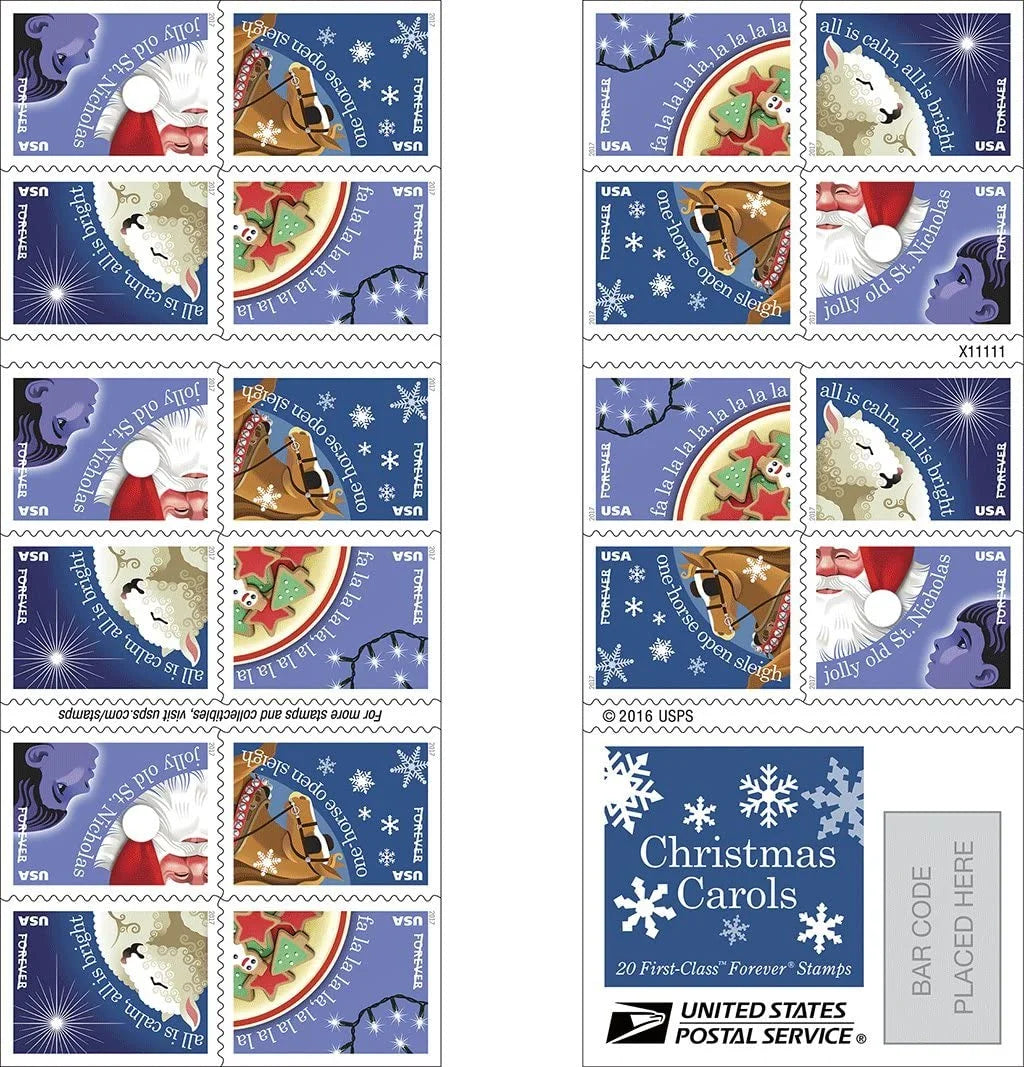 Forever Stamps 2017 Christmas Carols-Holiday Celebration, First-Class Postage