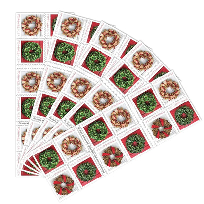 Forever Stamps 2019 Holiday Wreaths-Christmas, First-Class Postage