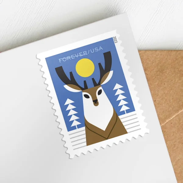 Forever Stamps 2023 Winter Woodland Animals-Nature Series, First-Class Postage