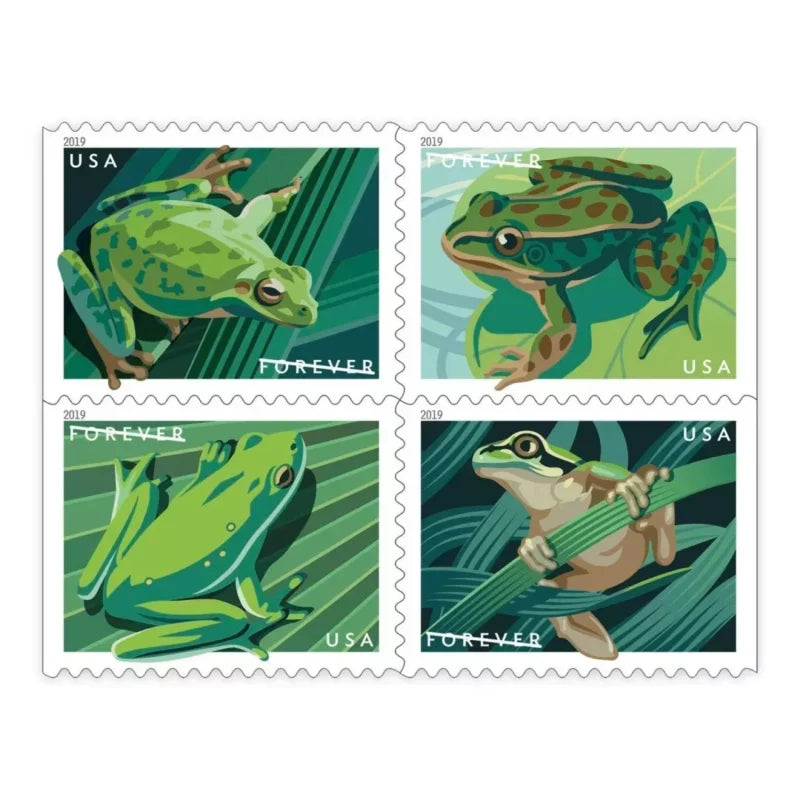 Forever Stamps 2019 Frogs-Wildlife Series, First-Class Postage