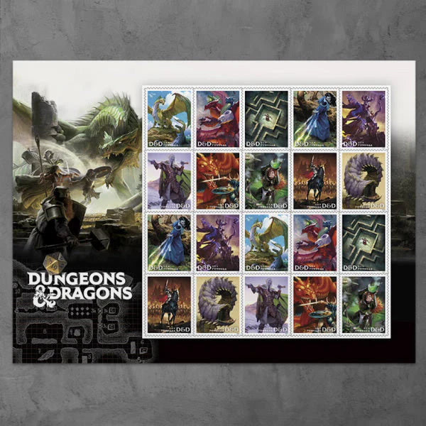 Forever Stamps 2024 Dungeons & Dragons-Cultural Heritage Collection, First-Class Postage