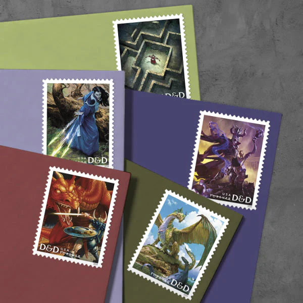 Forever Stamps 2024 Dungeons & Dragons-Cultural Heritage Collection, First-Class Postage