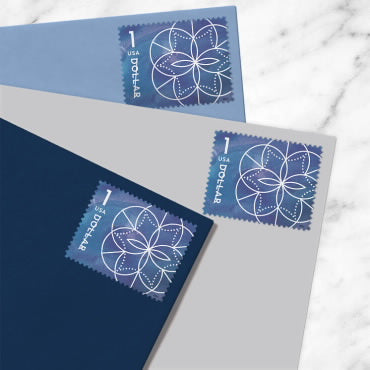 $1 Stamps 2024 Geometric Floral Design-Art Collection, First-Class Rate