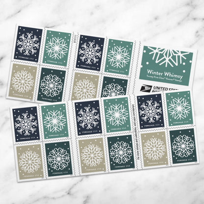 Forever Stamps 2024 Holiday Snowflake-Winter Celebration, First-Class Postage