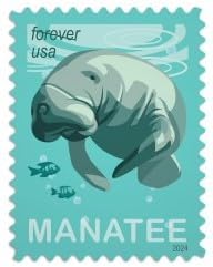 Forever Stamps 2024 Save Manatees-Nature Series, First-Class Postage