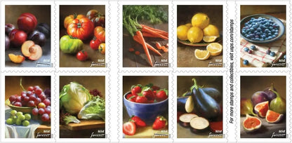 Forever Stamps 2020 Fruits & Vegetables-Fresh Produce Collection, First-Class Postage