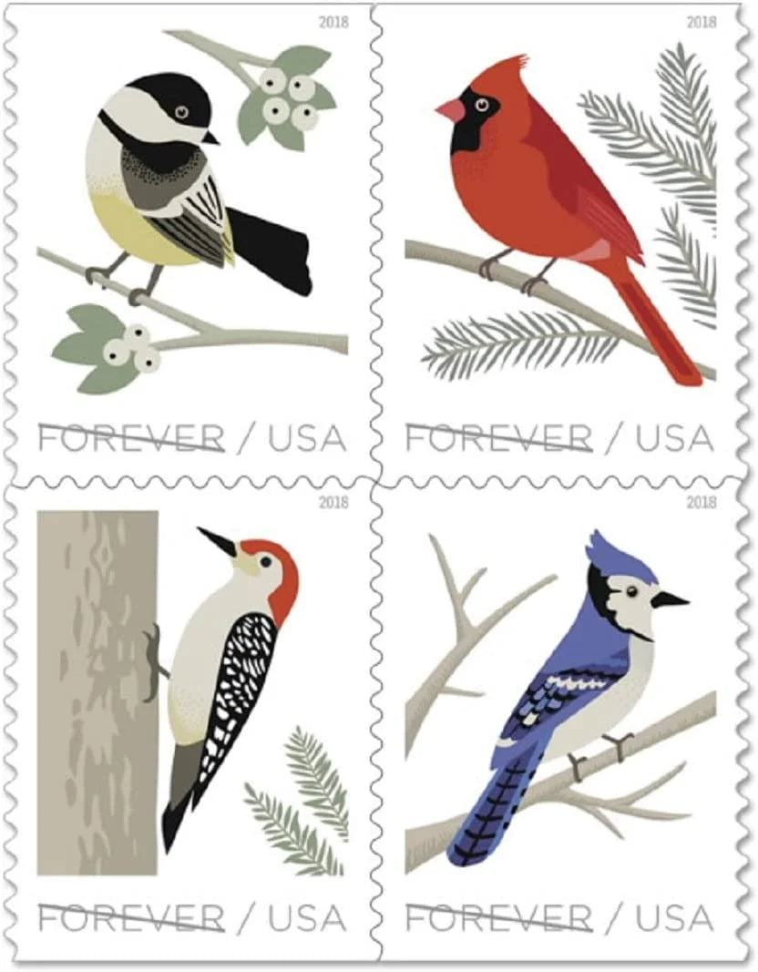 Forever Stamps 2018 Birds in Winter-Seasonal Wildlife, First-Class Postage