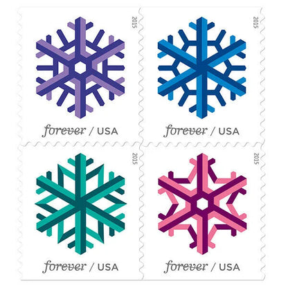 Forever Stamps 2015 Geometric Snowflakes-Holiday Celebration, First-Class Postage